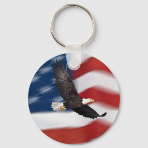 Porte-clés Drapeau américain et aigle