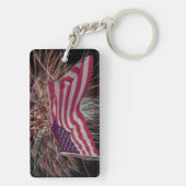 Porte-clés Drapeau américain et feux d'artifice (Dos)