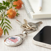Porte-clés Drapeau américain et feux d'artifice (Côté )