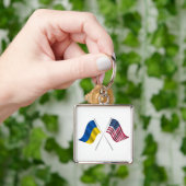 Porte-clés drapeau américain et ukrainien  (main)