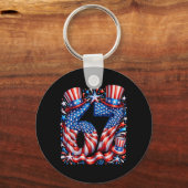 Porte-clés Drapeau américain festif 67 Meme Usa (Recto)