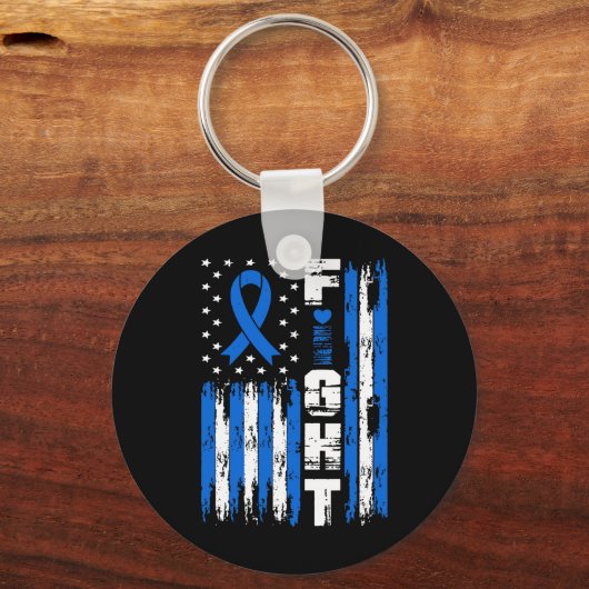 Porte-clés Drapeau américain Fight Ataxia Awareness Patriotic (Recto)