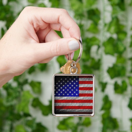 Porte-clés Drapeau américain Grunge (main)