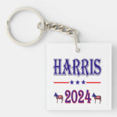 Porte-clés Drapeau américain Harris 2024 Pres Democrat Donkey (Devant)