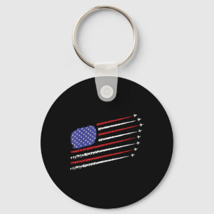Porte-clés Drapeau américain jet du 4 juillet patriotique Usa