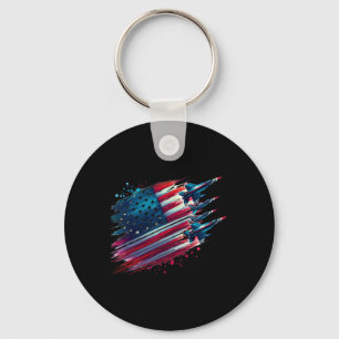 Porte-clés Drapeau américain Jets volants Usa patriotique 4 j