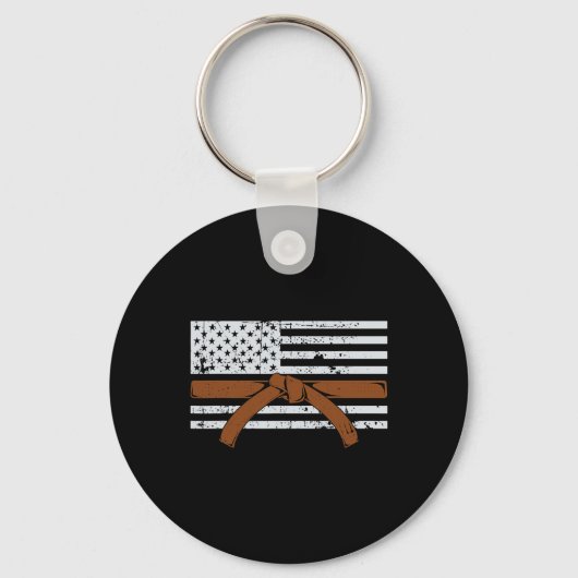 Porte-clés Drapeau Américain Karaté Cadeau Tae Kwon Do Combat (Recto)