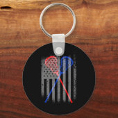 Porte-clés Drapeau américain Lacrosse 1 (Recto)