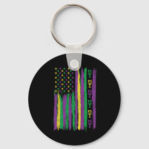 Porte-clés Drapeau américain Mardi Gras Costu