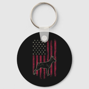 Porte-clés Drapeau américain Miniature Pinscher Amoureux de l