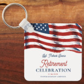 Porte-clés Drapeau américain moderne 4 juillet retraite de l' (Recto)