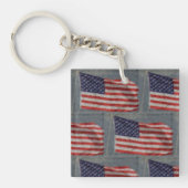 Porte-clés Drapeau américain Motif rouge blanc bleu (Devant)