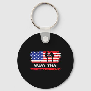 Porte-clés Drapeau Américain Muay Thai Cadeau Thaïlande Arts