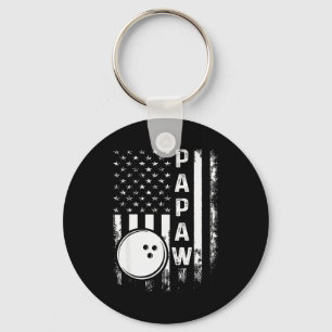 Porte-clés Drapeau américain Papaw Bowling Noël Vintage Xmas