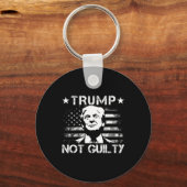 Porte-clés Drapeau américain partisan de Trump non coupable (Recto)