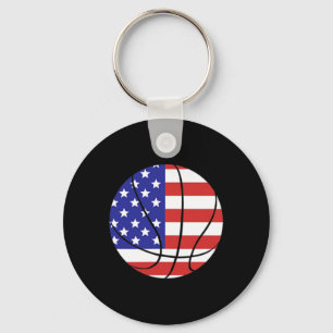 Porte-clés Drapeau américain patriotique 4juillet Bysketbyll
