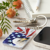 Porte-clés Drapeau américain patriotique et Eagle chauve (Devant droit)