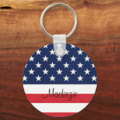 Porte-clés Drapeau américain patriotique étoiles et rayures M (Recto)