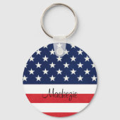 Porte-clés Drapeau américain patriotique étoiles et rayures M (Verso)