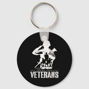 Porte-clés Drapeau Américain Patriotique Merci aux Vétérans H