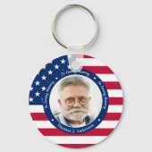 Porte-clés Drapeau américain patriotique Personnalisé 2 Photo (Recto)