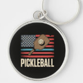 Porte-clés Drapeau américain Pickleball (Devant)
