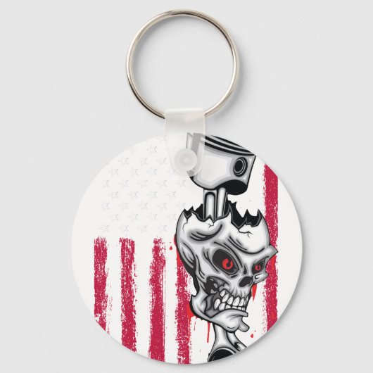 Porte-clés Drapeau Américain Piston Muscle Car 5 (Recto)