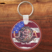 Porte-clés Drapeau américain porte - clés de pompiers (Recto)