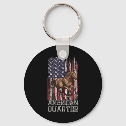 Porte-clés Drapeau américain Quartier américain Cheval Lover1 (Recto)