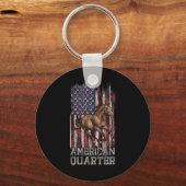 Porte-clés Drapeau américain Quartier américain Cheval Lover1 (Recto)