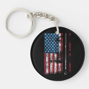 Porte-clés Drapeau Américain Queue de Billard Jeu de Table Mi