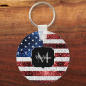 Porte-clés Drapeau américain rouge blanc brillant parties sci (Verso)