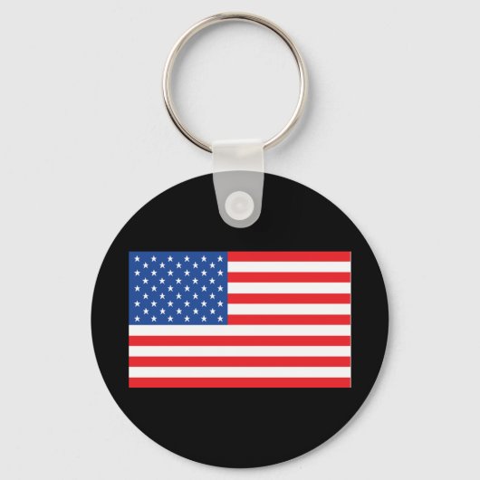 Porte-clés drapeau américain rouge bleu blanc (Recto)