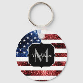 Porte-clés Drapeau américain rouge bleu étincelles parties sc (Verso)