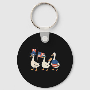 Porte-clés Drapeau américain Silly Goose Mème drôle 4 juillet