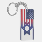Porte-clés Drapeau américain Stand With Israel (Devant gauche)