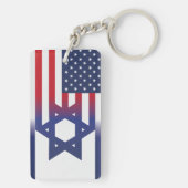 Porte-clés Drapeau américain Stand With Israel (Dos)