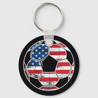 Porte-clés Drapeau Américain Sur Soccer Ll Garçons Hommes Soc