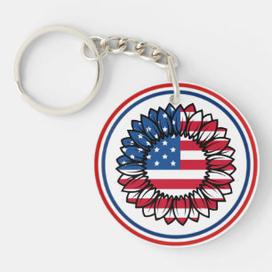 Porte-clés Drapeau américain Tournesol-32222