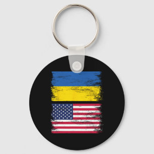 Porte-clés Drapeau américain ukrainien Ukraine États-Unis Amé