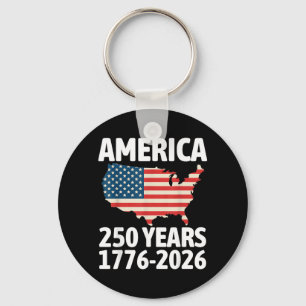 Porte-clés Drapeau Américain Vintage 250 Ans Patriotique 1776