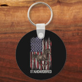 Porte-clés Drapeau américain vintage Cheval Lover1 (Recto)