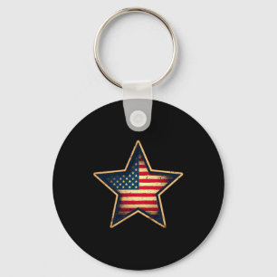 Porte-clés Drapeau américain vintage étoile patriotique indép