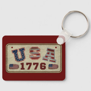 Porte-clés Drapeau américain vintage USA 1776