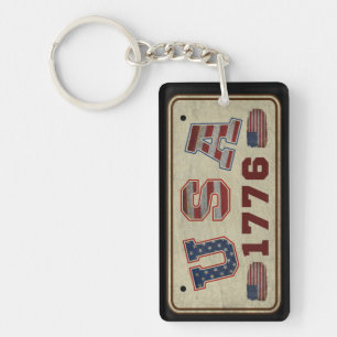 Porte-clés Drapeau américain vintage USA 1776