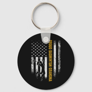 Porte-clés Drapeau américain vintage Usa Grand-mère de badmin