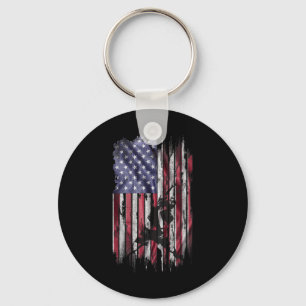 Porte-clés Drapeau américain vintage Usa Meilleur papa de bad