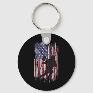 Porte-clés Drapeau américain vintage Usa silhouette d'équipe