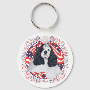 Porte-clés Drapeau American Cocker Spaniel