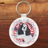 Porte-clés Drapeau American Cocker Spaniel (Recto)